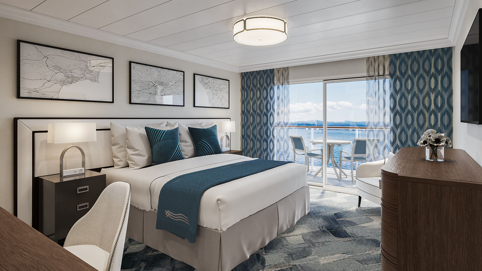 American Cruise Lines' modern riverboat interiors - stateroom